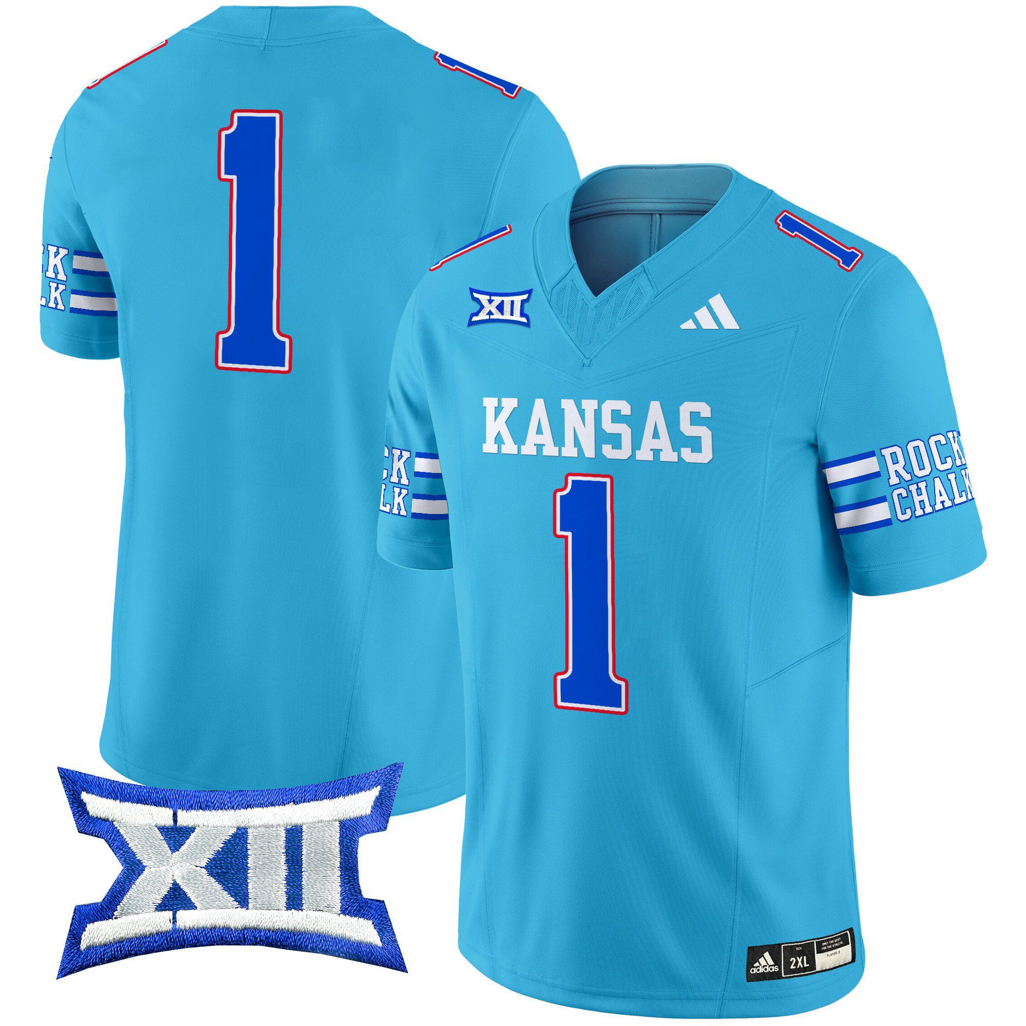 Men Kansas Jayhawks #1 No Name Light Blue 2024 Vapor Limited NCAA Jersey->indianapolis colts->NFL Jersey